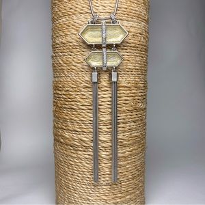 Silver Tone and Faux Diamond Fringe Necklace